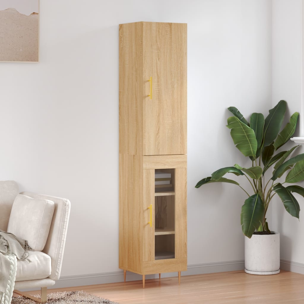 Highboard Sonoma-Eiche 34,5x34x180 cm Holzwerkstoff
