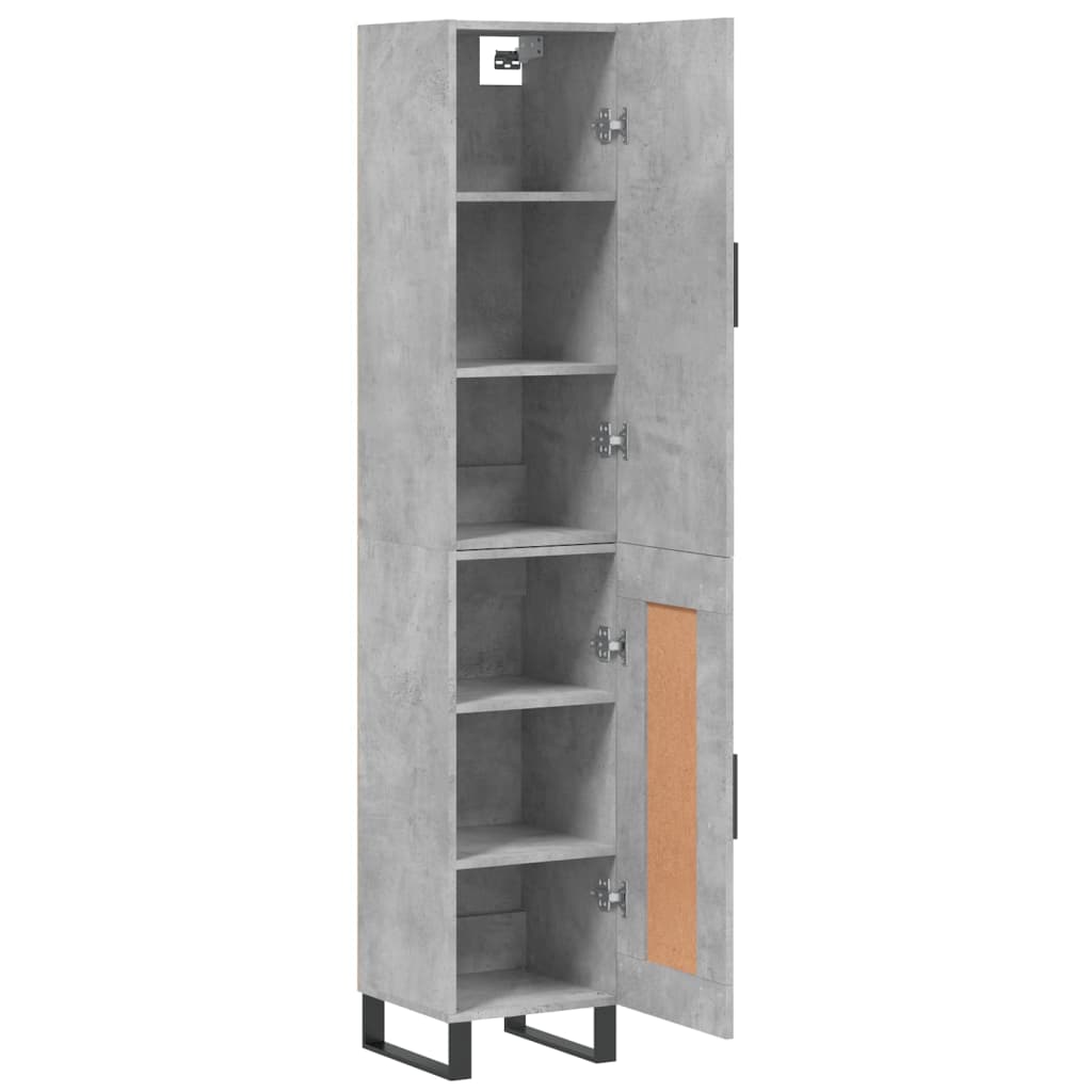 Highboard Betongrau 34,5x34x180 cm Holzwerkstoff