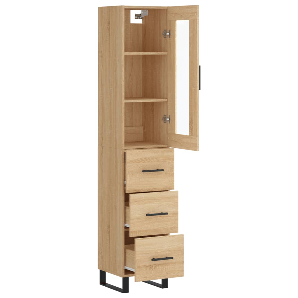 Highboard Sonoma-Eiche 34,5x34x180 cm Holzwerkstoff