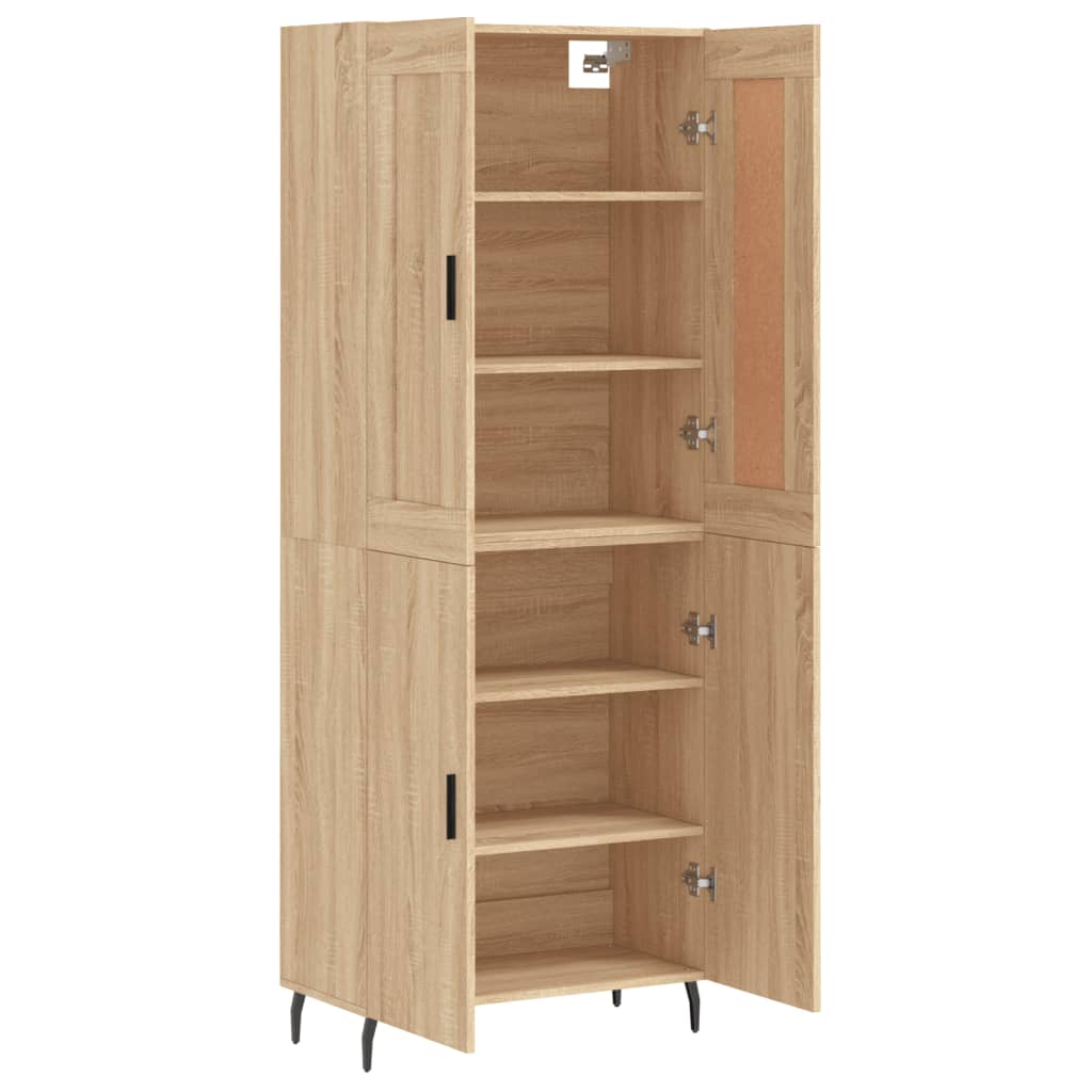 Highboard Sonoma-Eiche 69,5x34x180 cm Holzwerkstoff