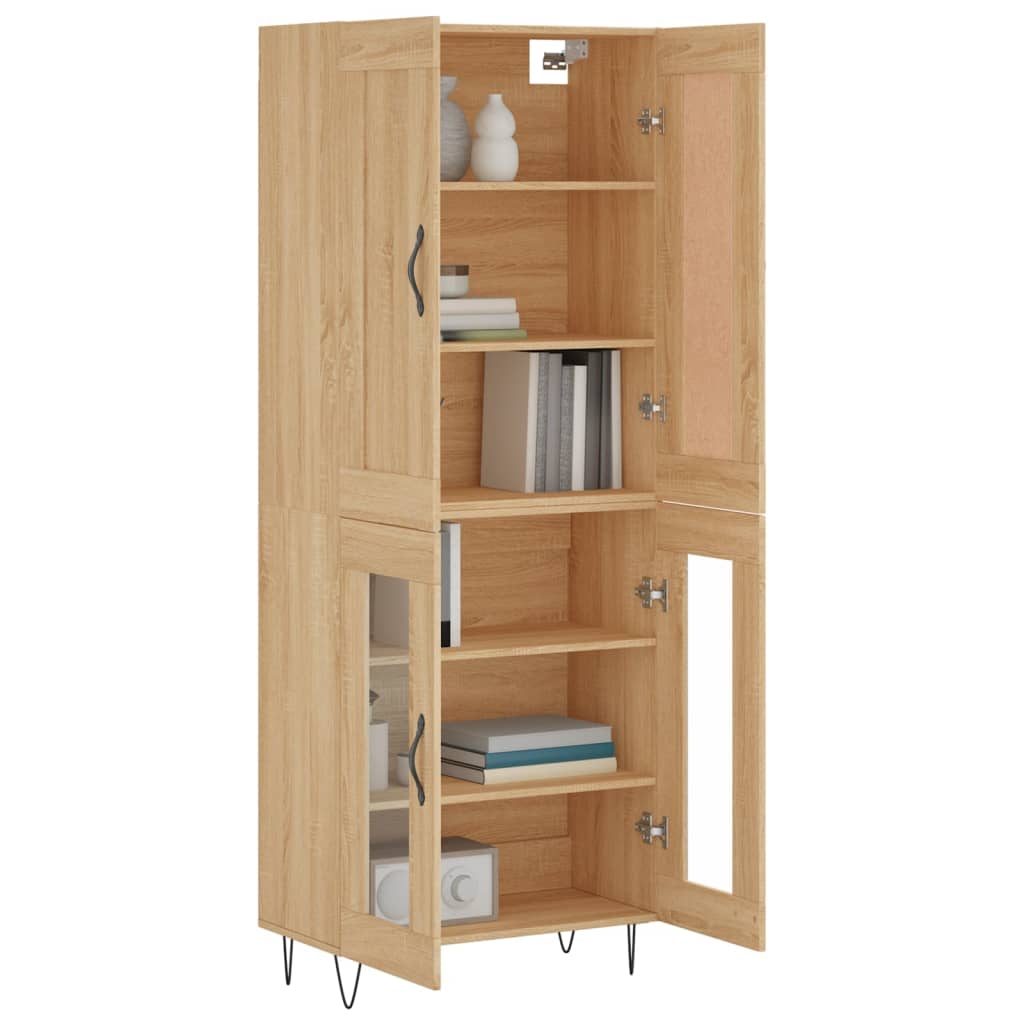Highboard Sonoma-Eiche 69,5x34x180 cm Holzwerkstoff