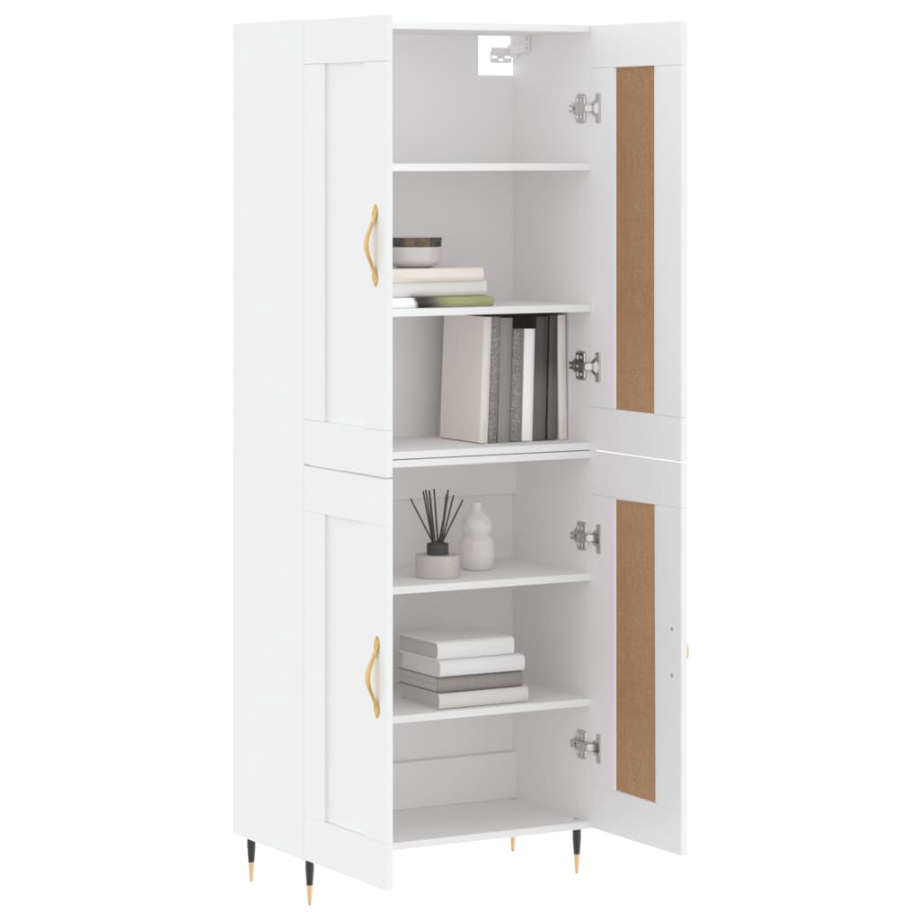 Highboard Weiß 69,5x34x180 cm Holzwerkstoff