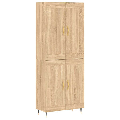Highboard Sonoma-Eiche 69,5x34x180 cm Holzwerkstoff