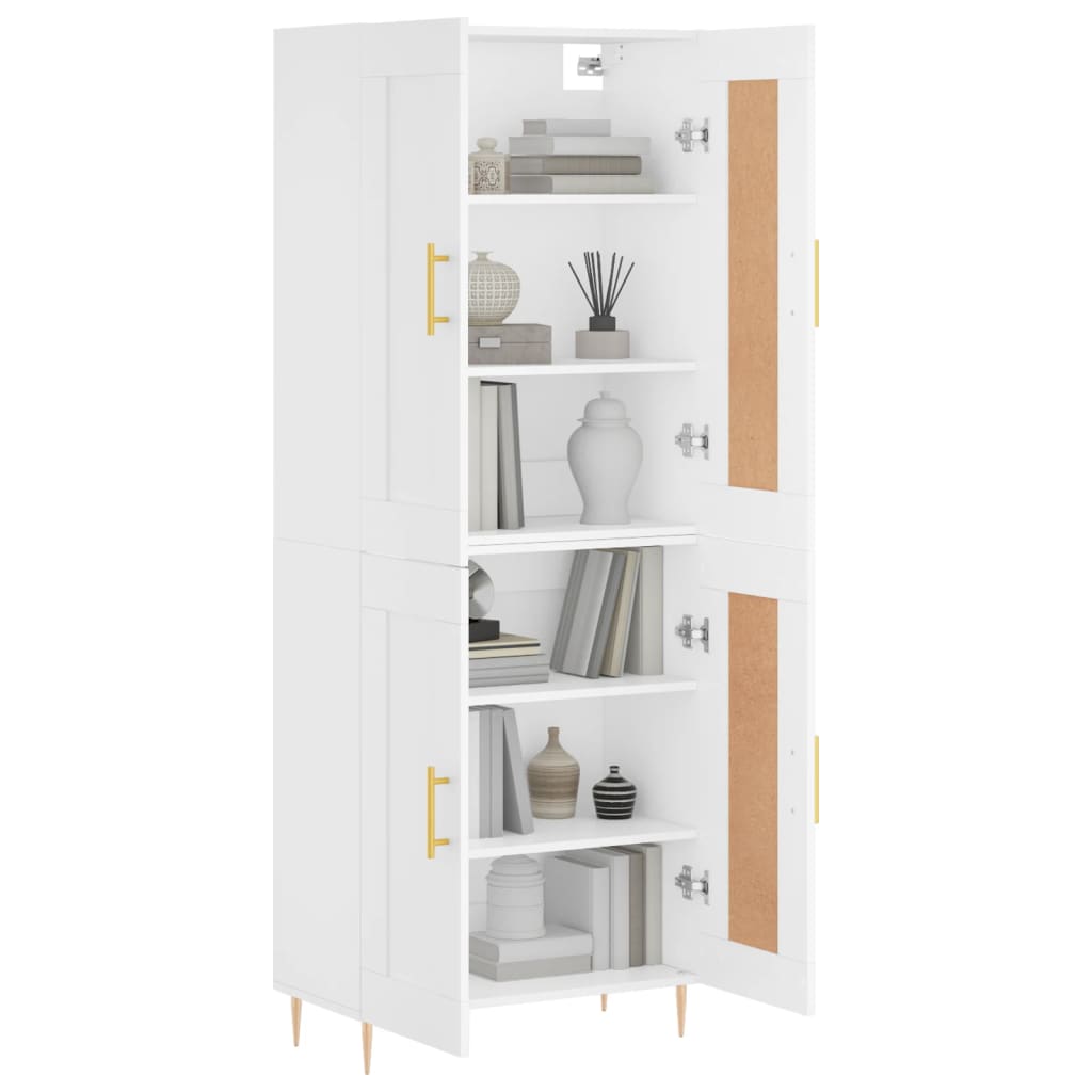 Highboard Weiß 69,5x34x180 cm Holzwerkstoff
