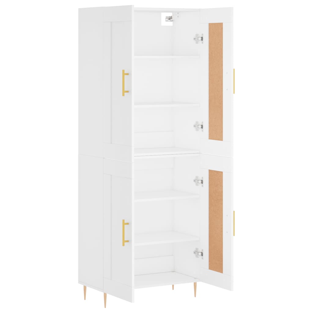 Highboard Weiß 69,5x34x180 cm Holzwerkstoff