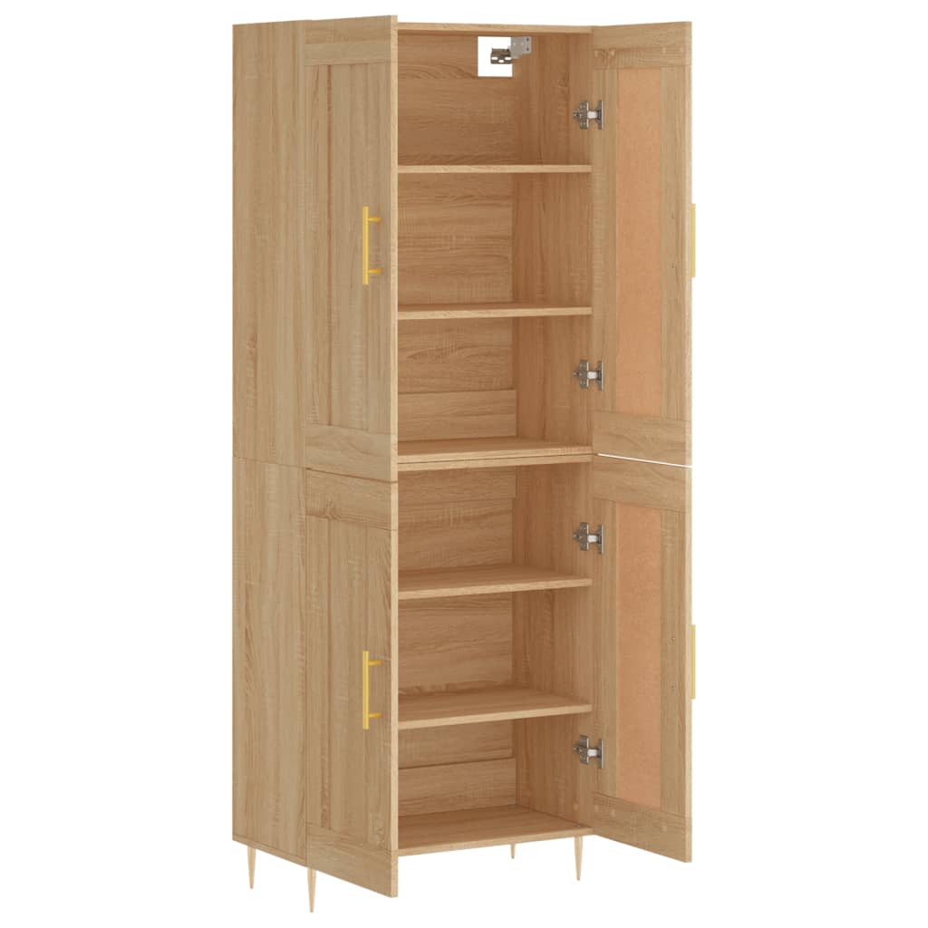 Highboard Sonoma-Eiche 69,5x34x180 cm Holzwerkstoff