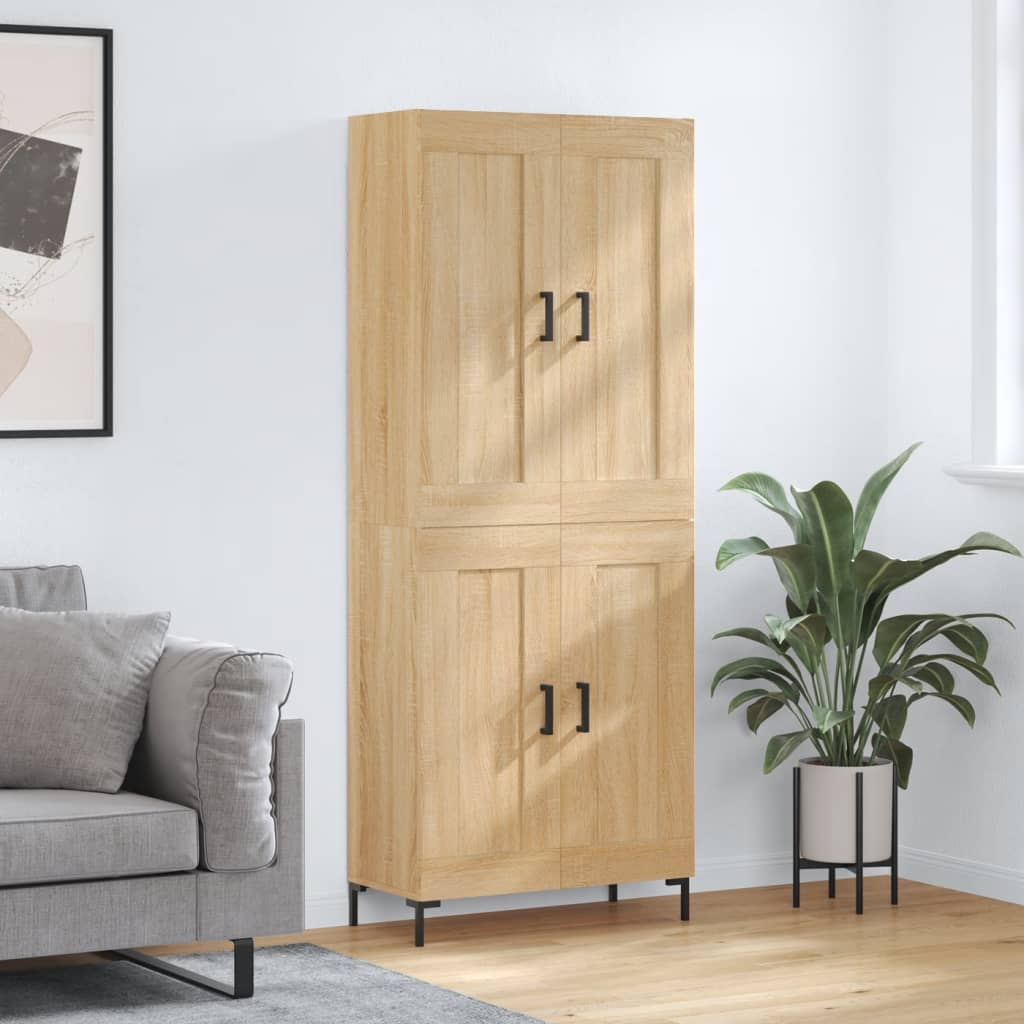 Highboard Sonoma-Eiche 69,5x34x180 cm Holzwerkstoff