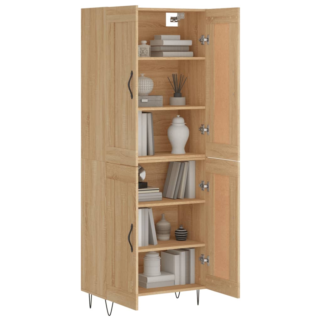 Highboard Sonoma-Eiche 69,5x34x180 cm Holzwerkstoff