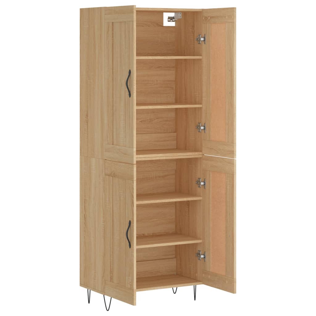 Highboard Sonoma-Eiche 69,5x34x180 cm Holzwerkstoff