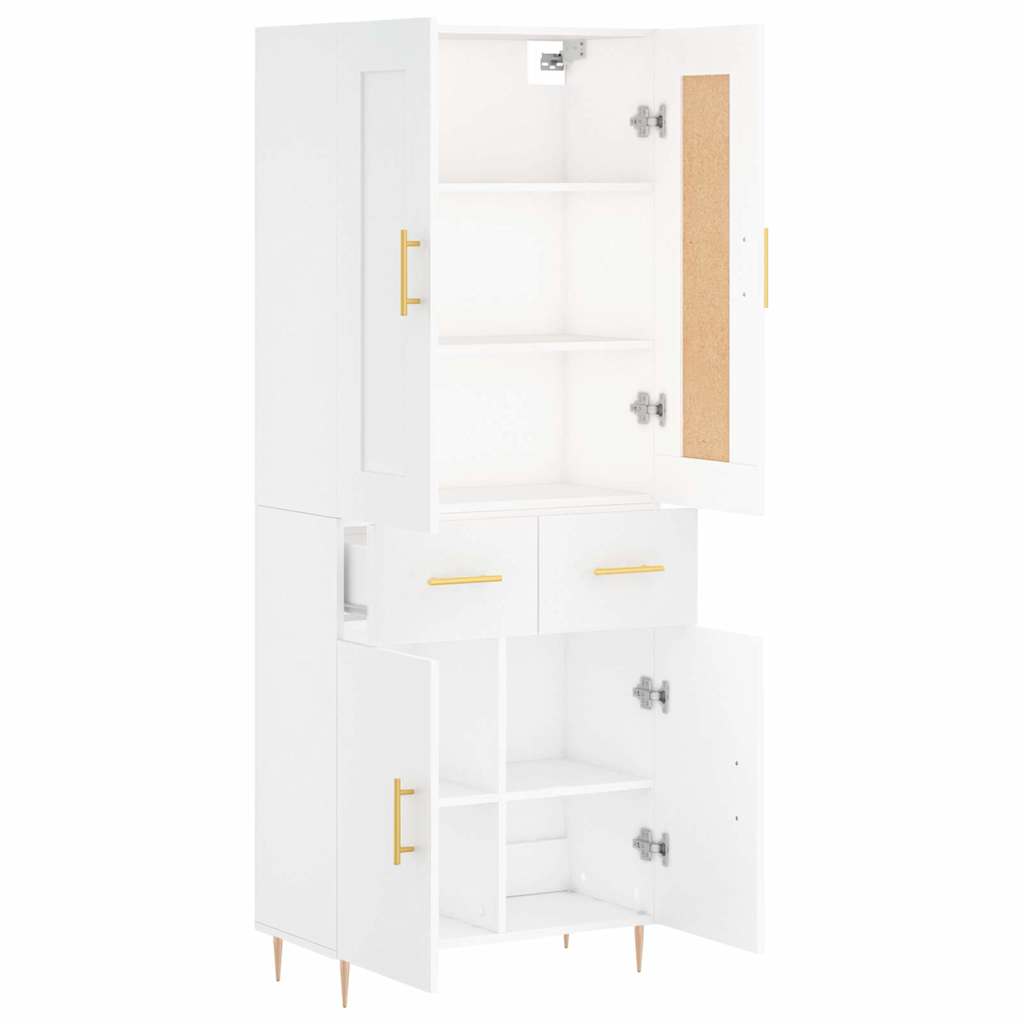 Highboard Weiß 69,5x34x180 cm Holzwerkstoff