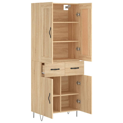 Highboard Sonoma-Eiche 69,5x34x180 cm Holzwerkstoff