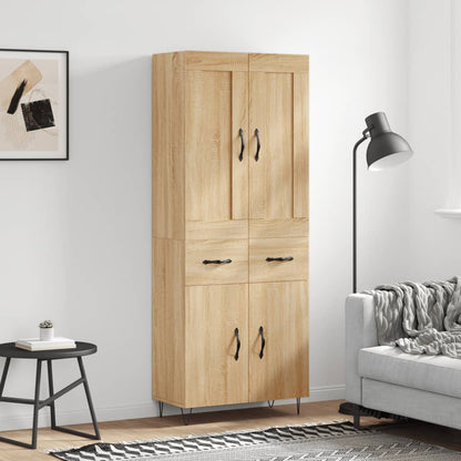 Highboard Sonoma-Eiche 69,5x34x180 cm Holzwerkstoff