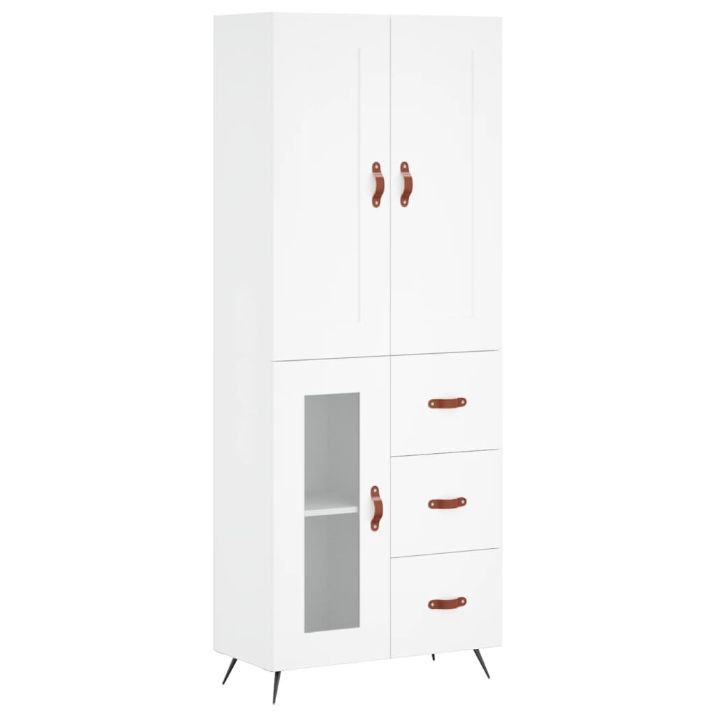 Highboard Weiß 69,5x34x180 cm Holzwerkstoff