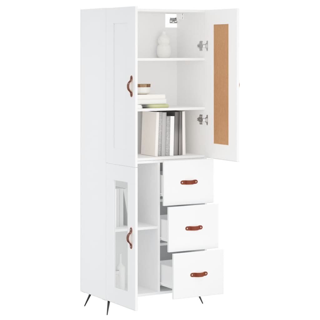 Highboard Weiß 69,5x34x180 cm Holzwerkstoff
