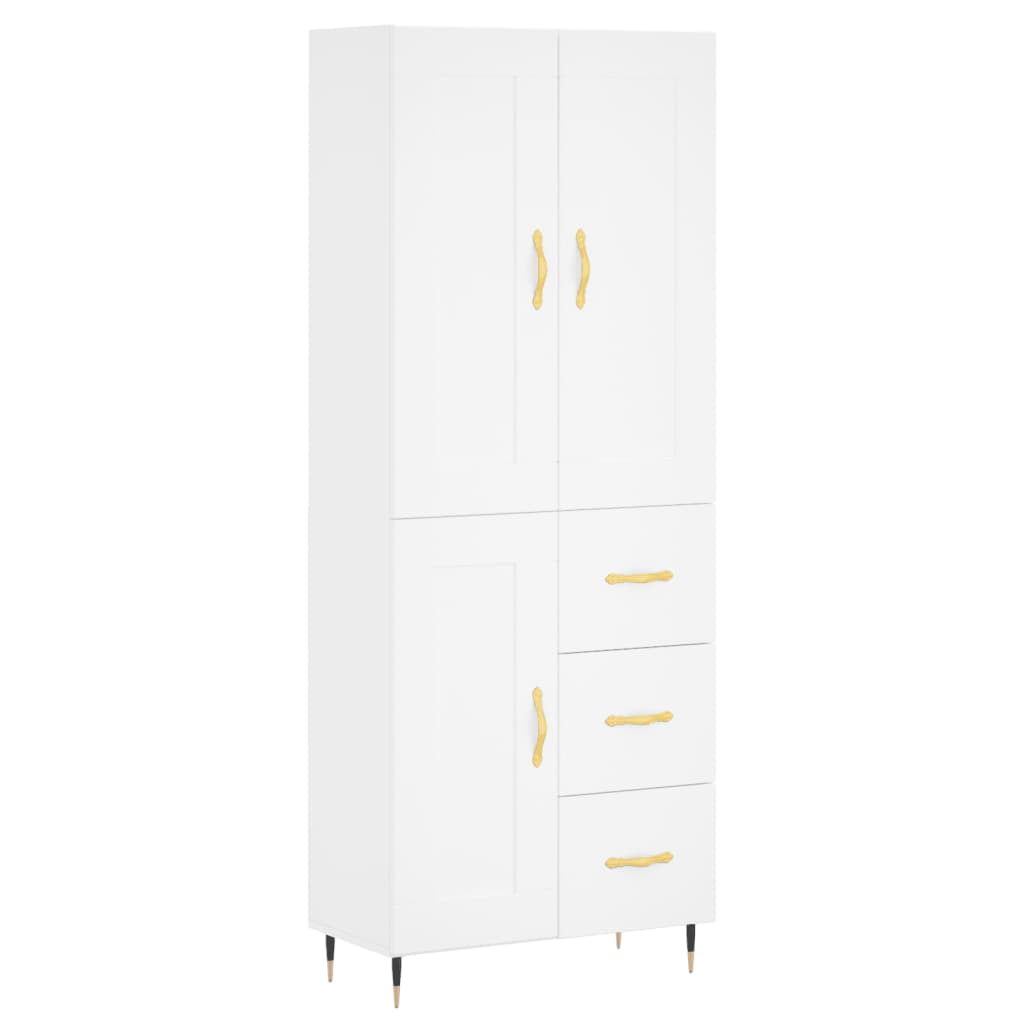 Highboard Weiß 69,5x34x180 cm Holzwerkstoff
