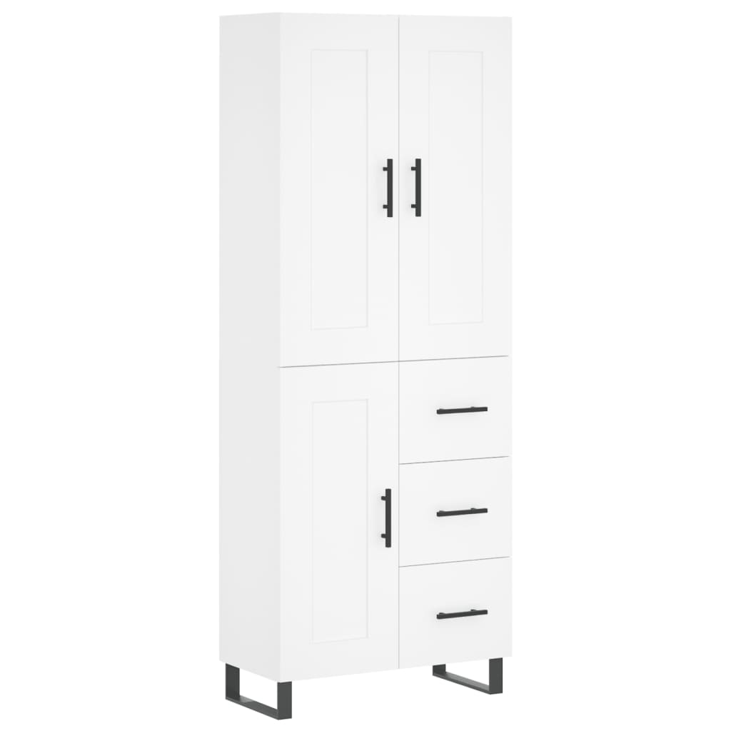 Highboard Weiß 69,5x34x180 cm Holzwerkstoff