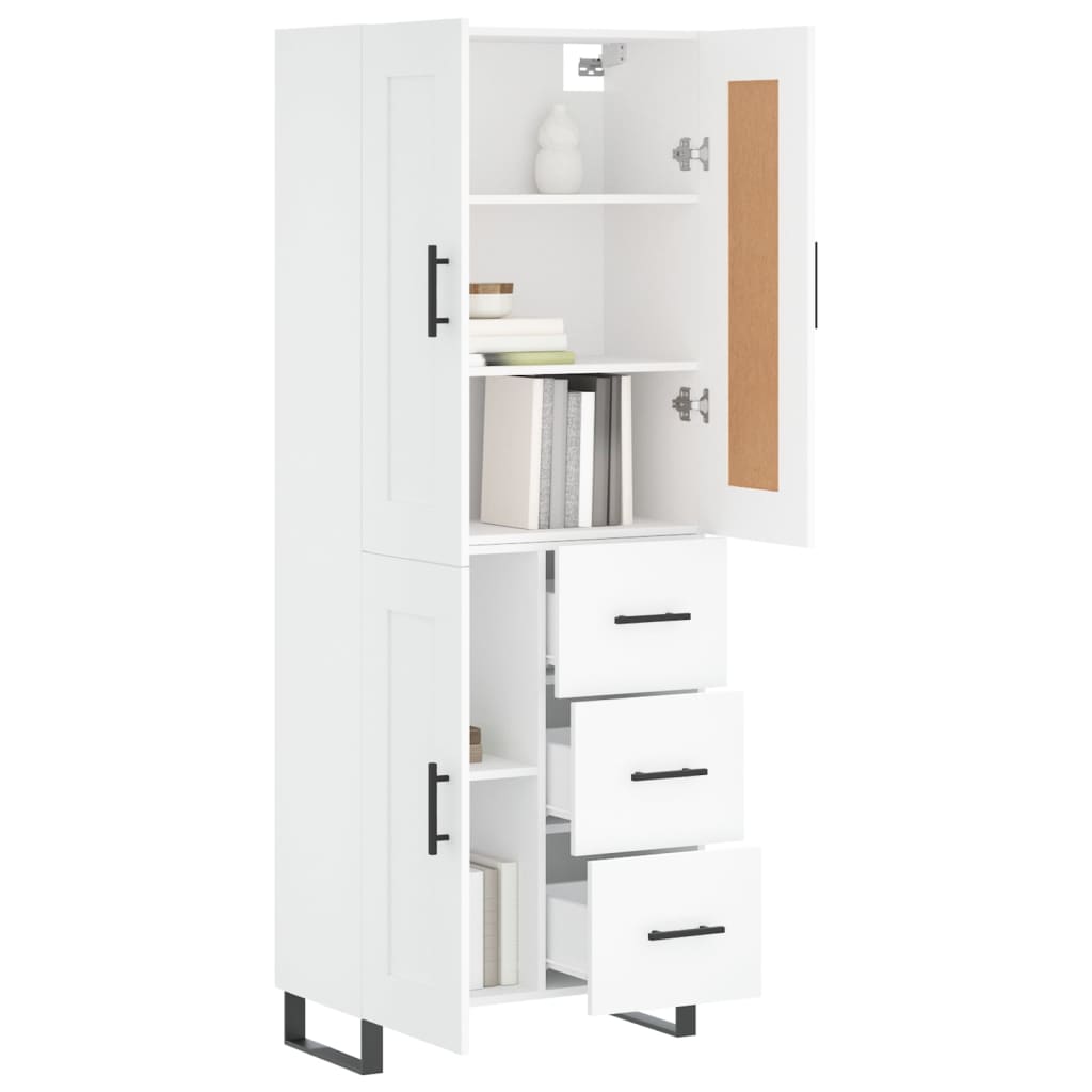 Highboard Weiß 69,5x34x180 cm Holzwerkstoff