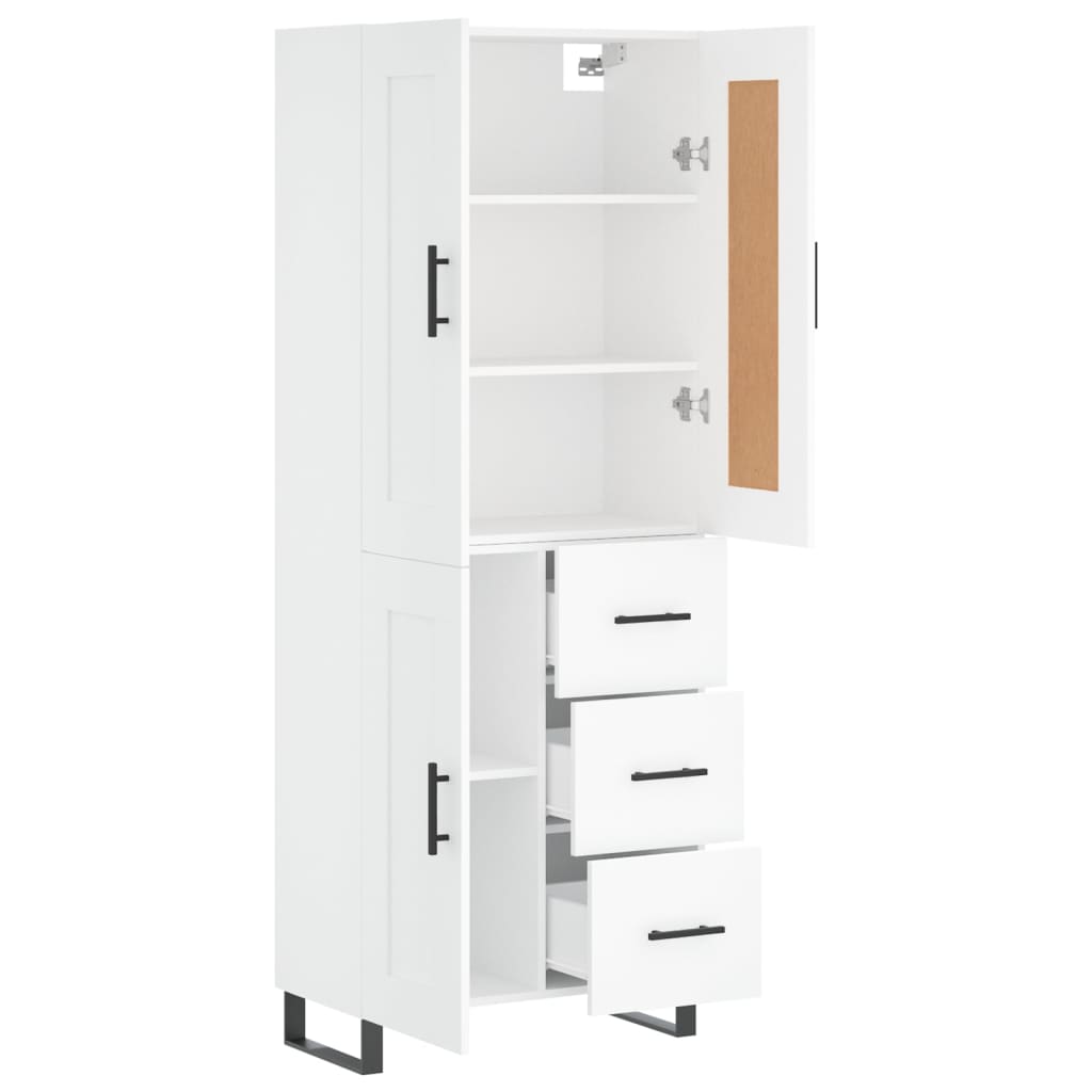 Highboard Weiß 69,5x34x180 cm Holzwerkstoff