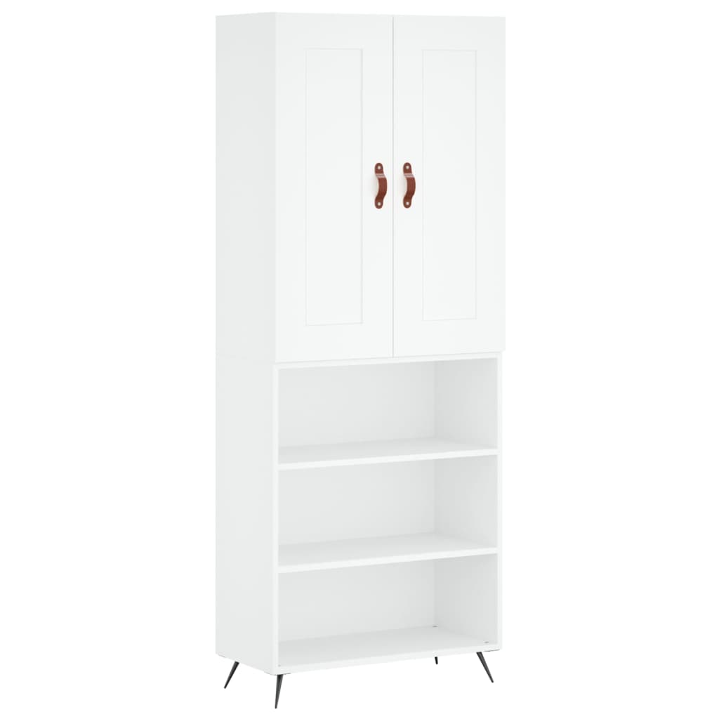 Highboard Weiß 69,5x34x180 cm Holzwerkstoff
