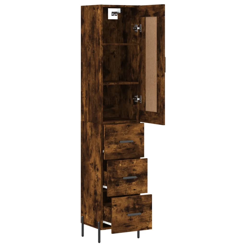 Highboard Räuchereiche 34,5x34x180 cm Holzwerkstoff