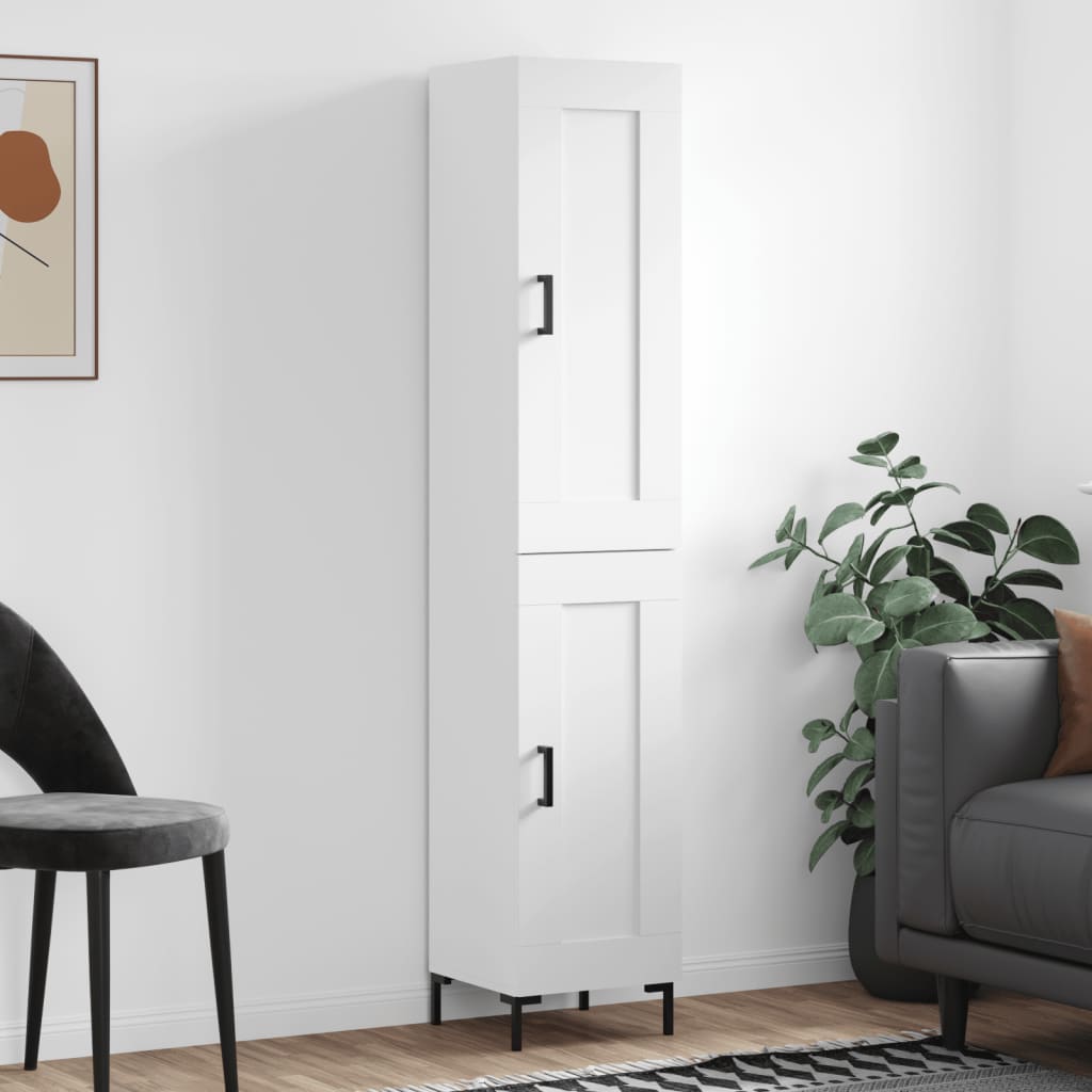 Highboard Weiß 34,5x34x180 cm Holzwerkstoff