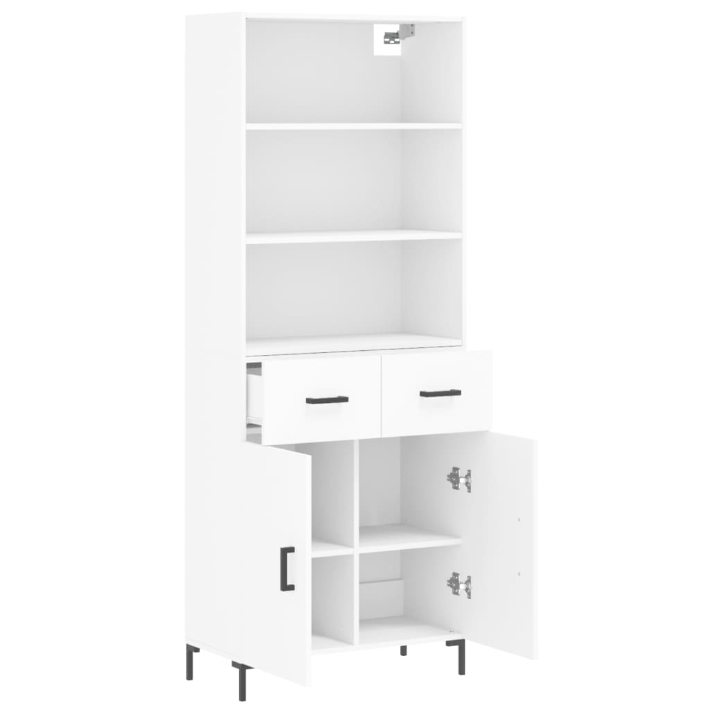 Highboard Weiß 69,5x34x180 cm Holzwerkstoff