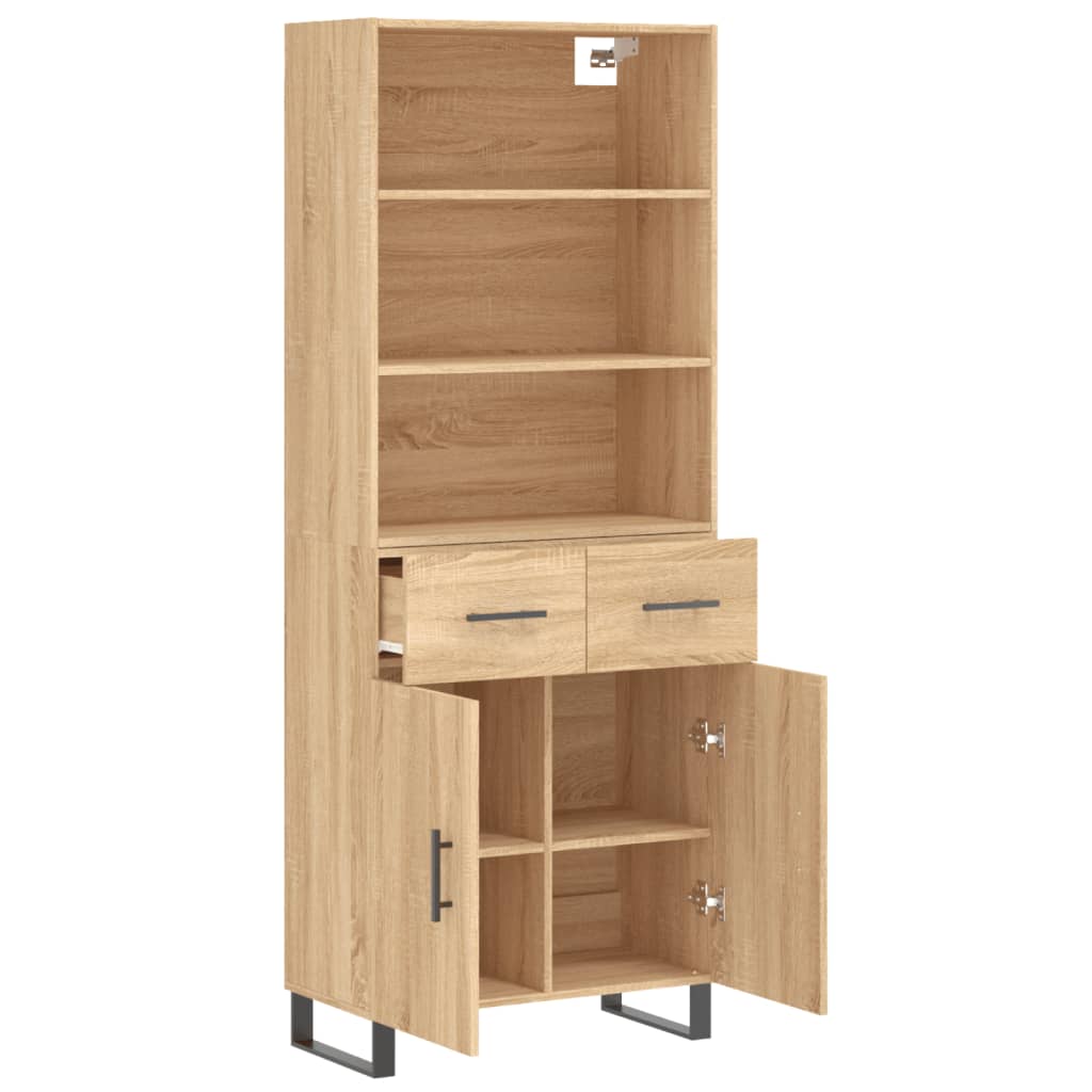 Highboard Sonoma-Eiche 69,5x34x180 cm Holzwerkstoff