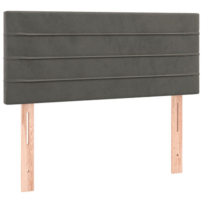 Boxspringbett mit Matratze Dunkelgrau 90x190 cm Samt