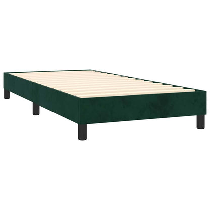 Boxspringbett mit Matratze Dunkelgrün 90x200 cm Samt
