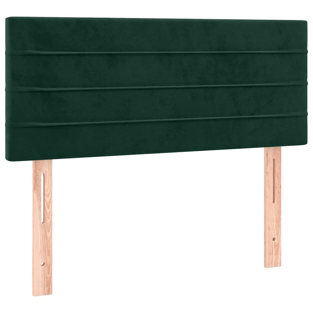 Boxspringbett mit Matratze Dunkelgrün 90x200 cm Samt