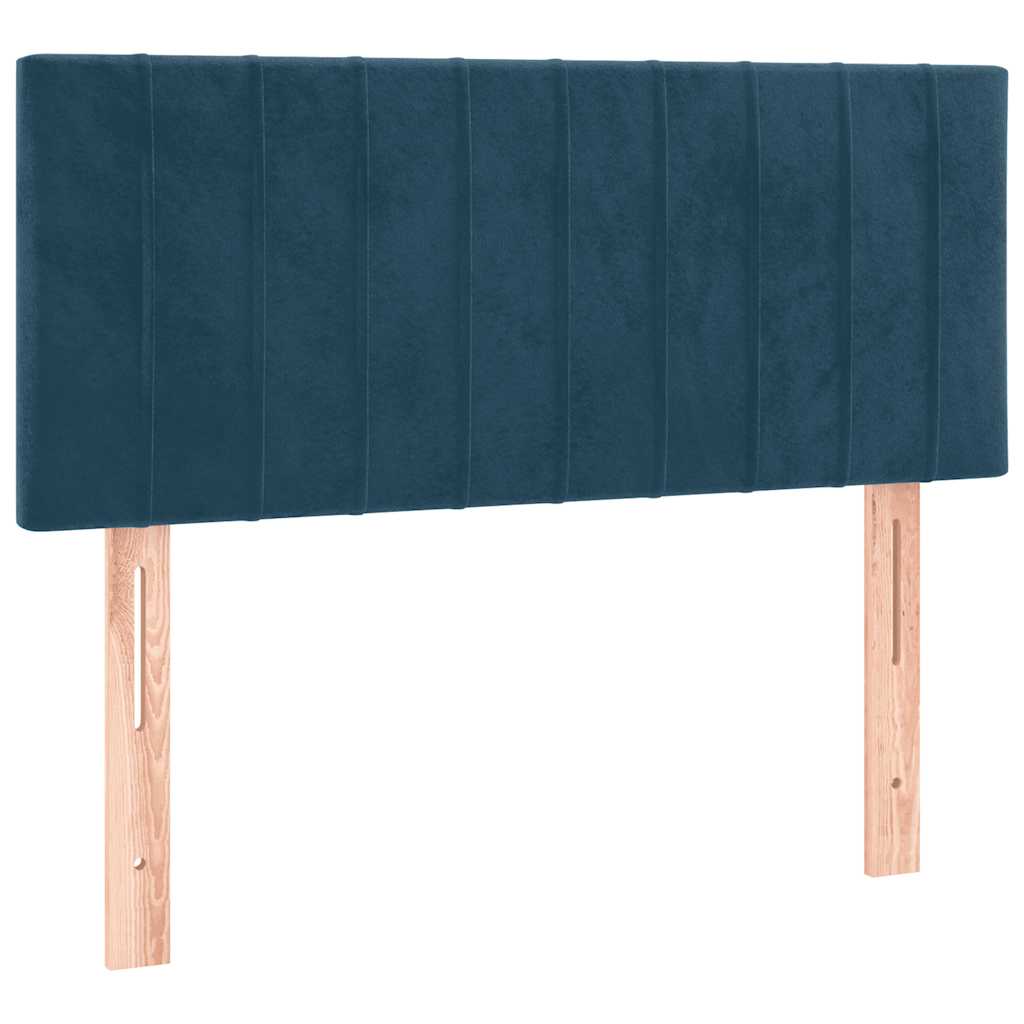 Boxspringbett mit Matratze Dunkelblau 90x200 cm Samt