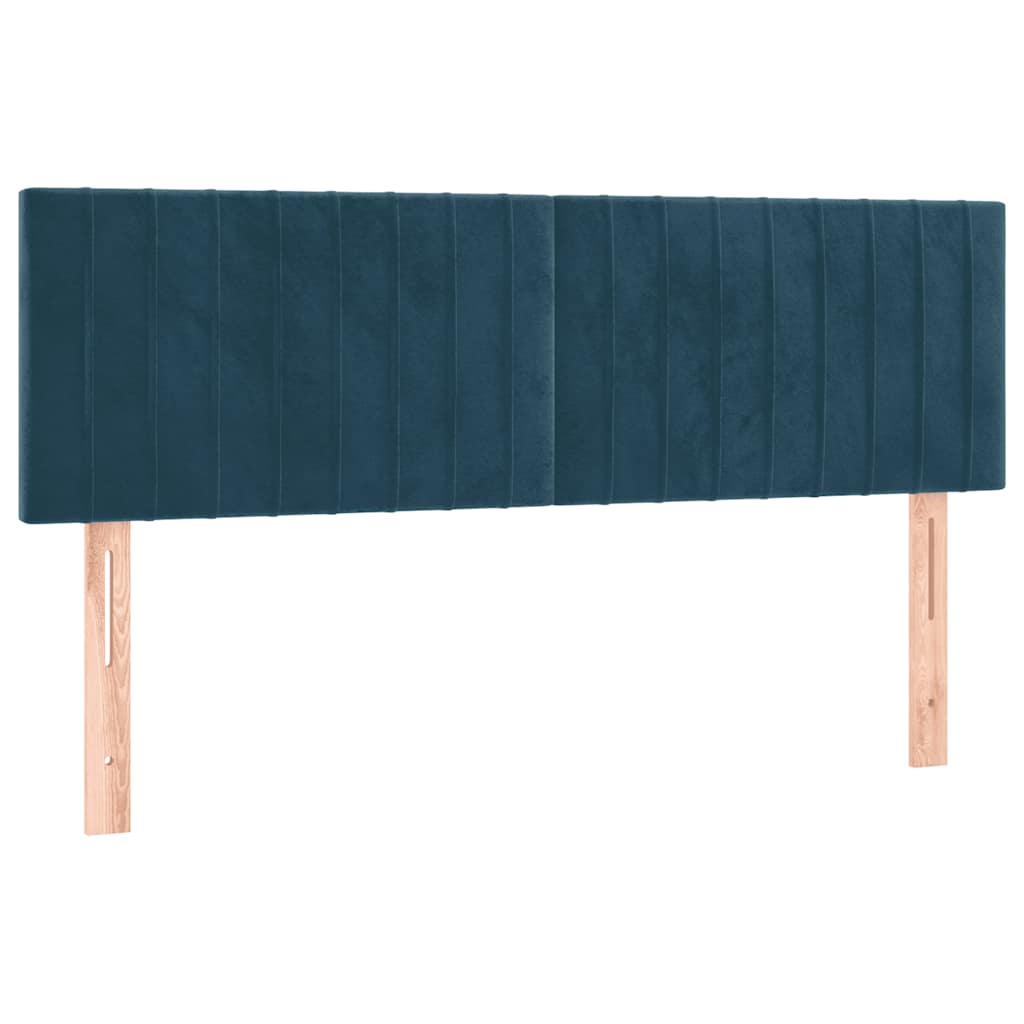 Boxspringbett mit Matratze Dunkelblau 140x190 cm Samt