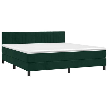 Boxspringbett mit Matratze Dunkelgrün 180x200 cm Samt