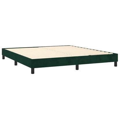 Boxspringbett mit Matratze Dunkelgrün 180x200 cm Samt