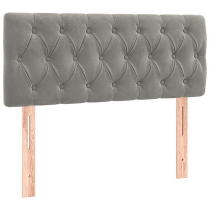 Boxspringbett mit Matratze Hellgrau 100x200 cm Samt