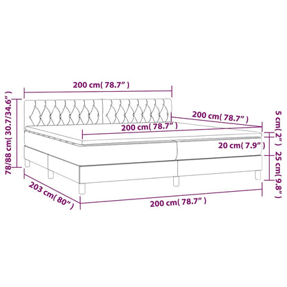 Boxspringbett mit Matratze Schwarz 200x200 cm Samt
