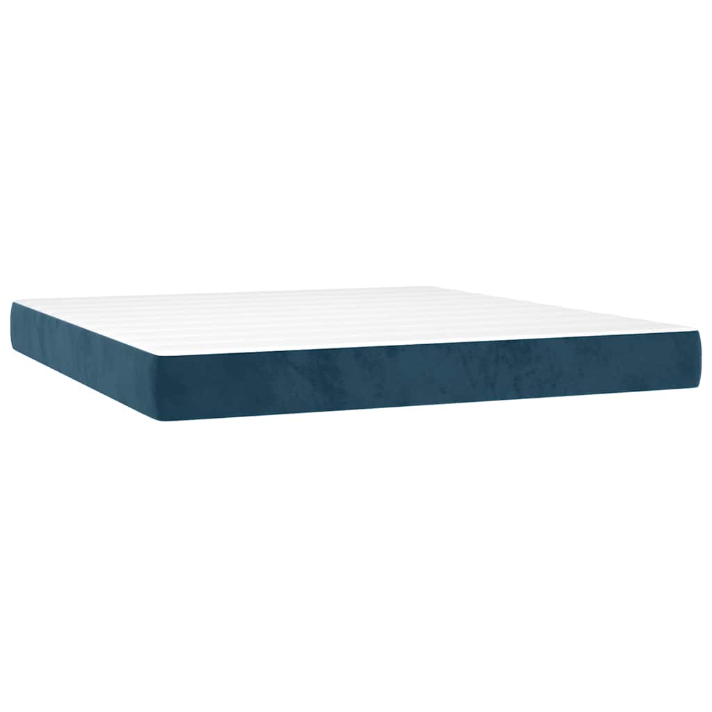 Boxspringbett mit Matratze Dunkelblau 200x200 cm Samt