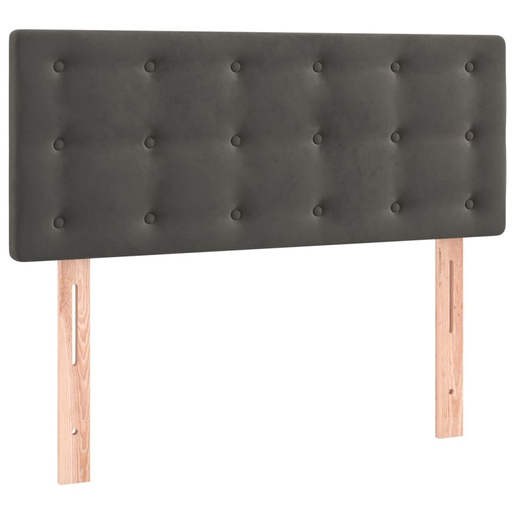 Boxspringbett mit Matratze Dunkelgrau 90x190 cm Samt