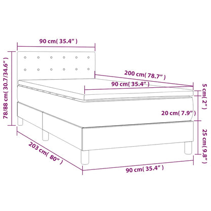 Boxspringbett mit Matratze Schwarz 90x200 cm Samt