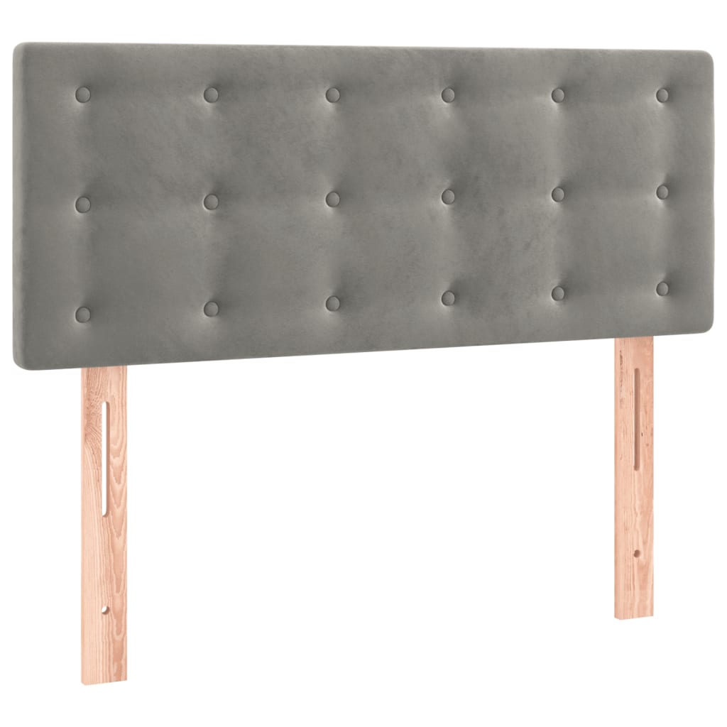 Boxspringbett mit Matratze Hellgrau 100x200 cm Samt