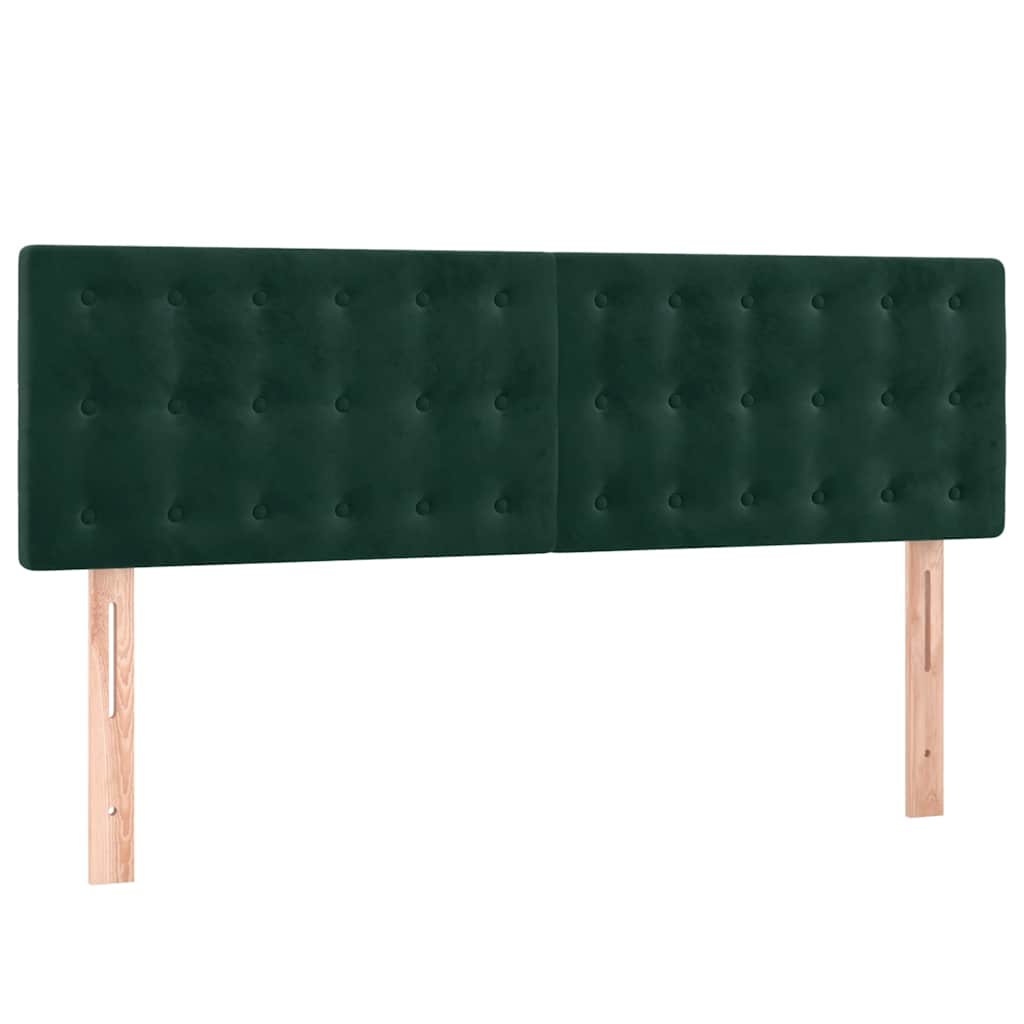 Boxspringbett mit Matratze Dunkelgrün 140x190 cm Samt