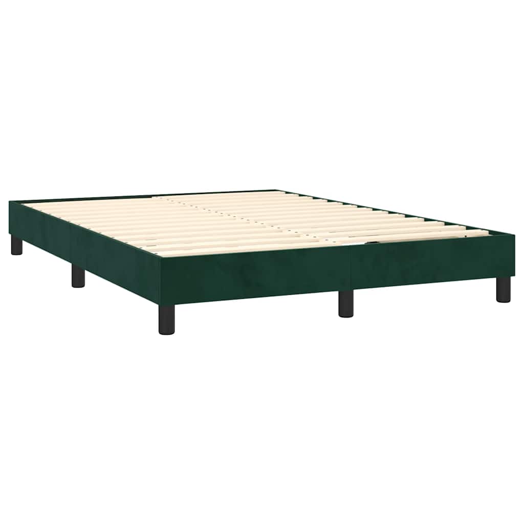 Boxspringbett mit Matratze Dunkelgrün 140x200 cm Samt