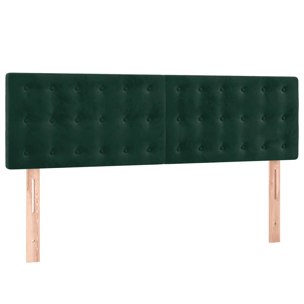 Boxspringbett mit Matratze Dunkelgrün 140x200 cm Samt