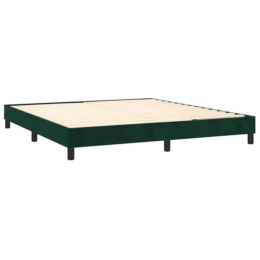 Boxspringbett mit Matratze Dunkelgrün 180x200 cm Samt