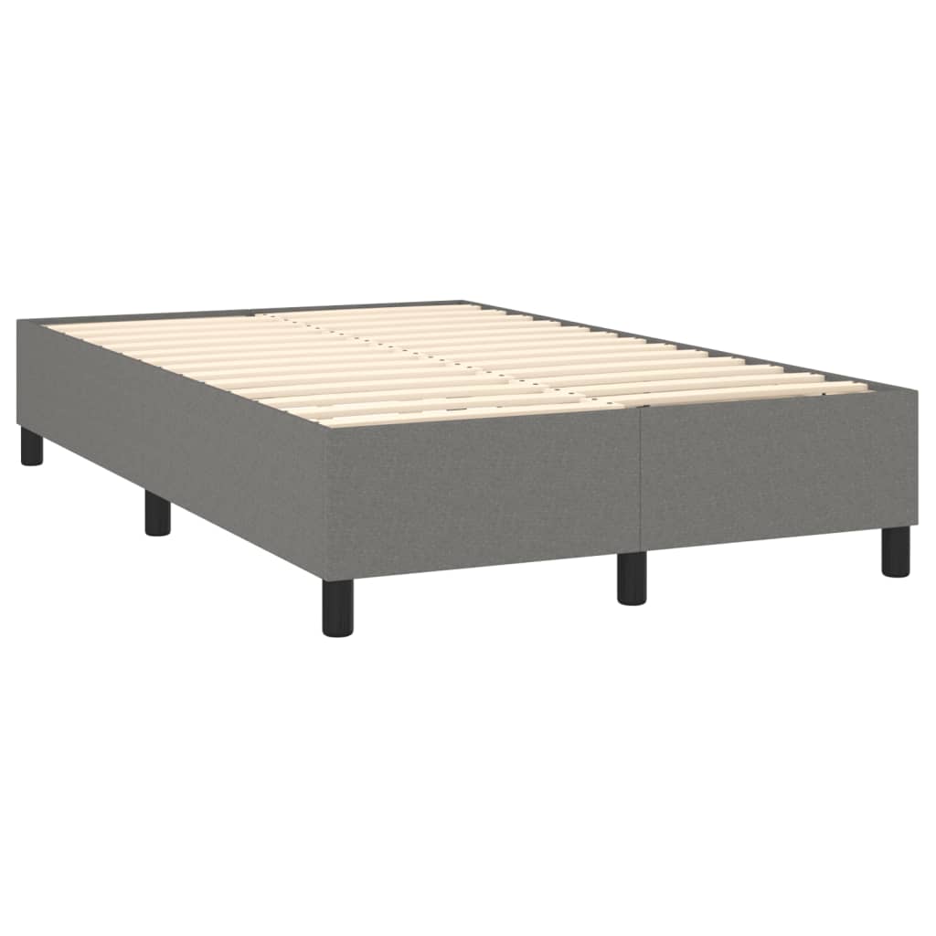 Box spring bed with mattress dark grey 120x200 cm fabric