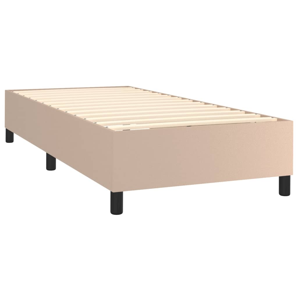 Matelas à sommier tapissier cappuccino-marron 100x200cm cuir artificiel