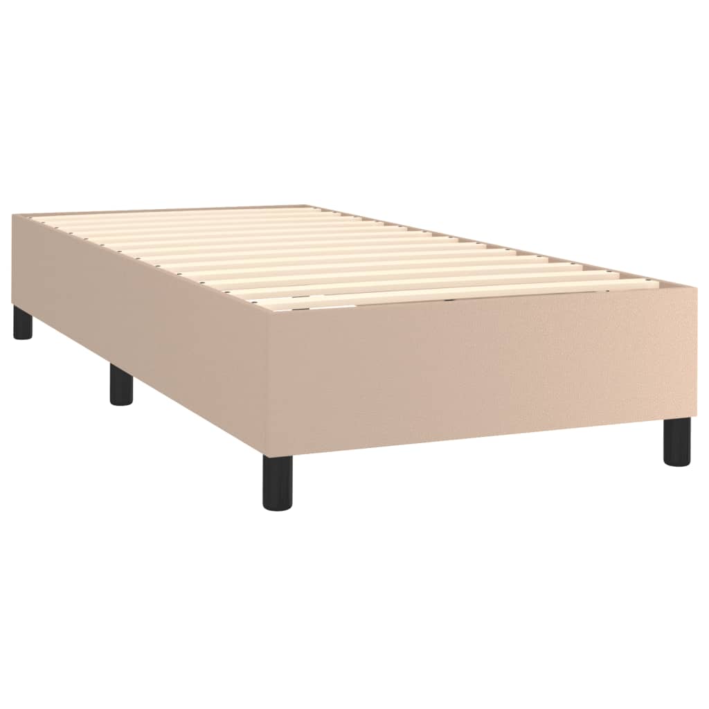 Matelas à sommier tapissier cappuccino-marron 100x200cm cuir artificiel