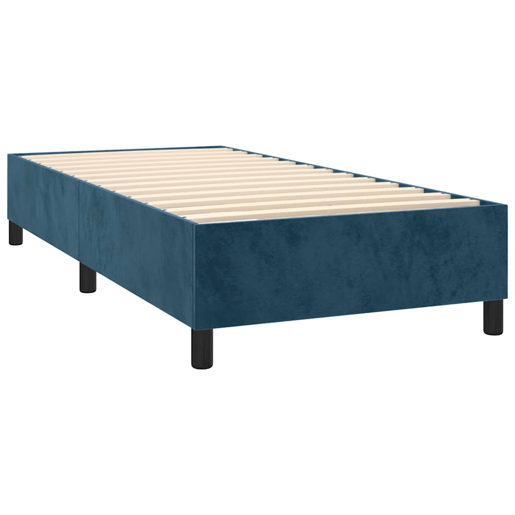 Boxspringbett mit Matratze Dunkelblau 80x200 cm Samt