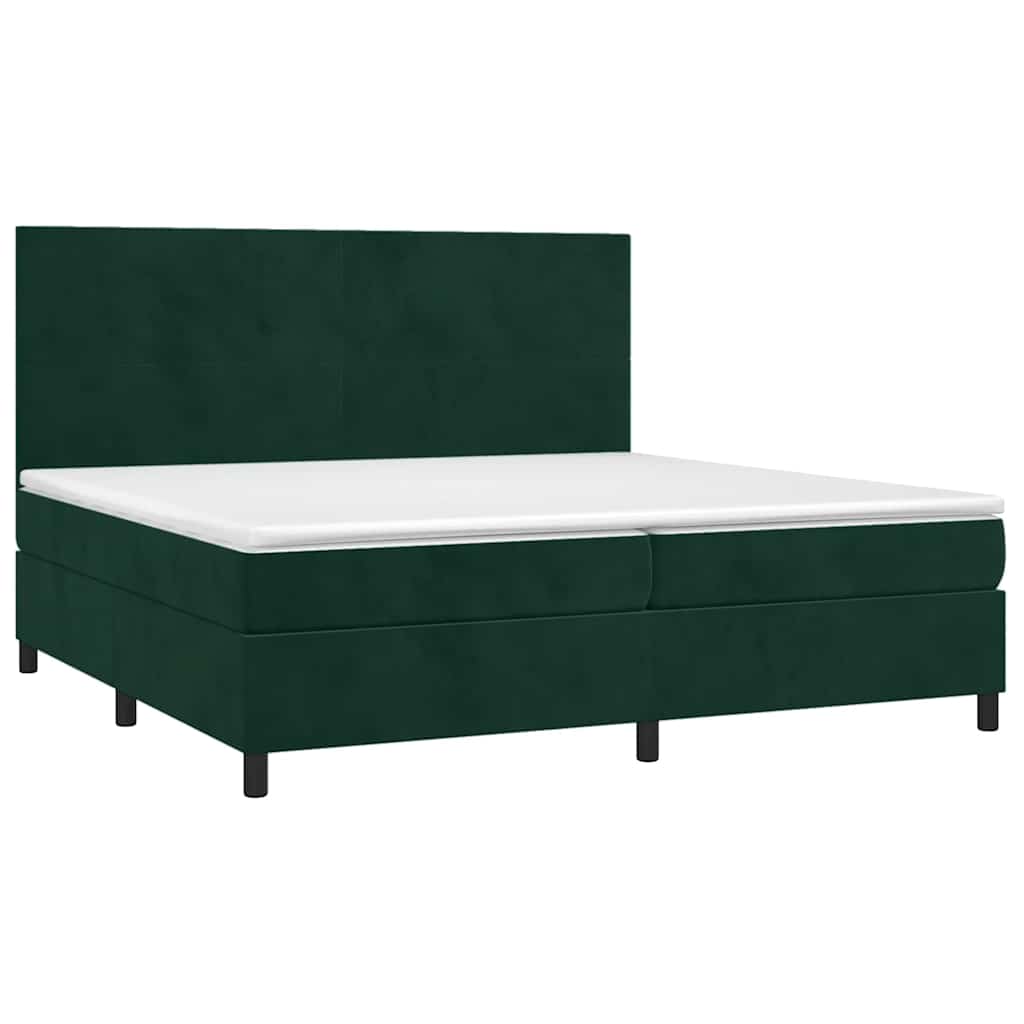 Boxspringbett mit Matratze Dunkelgrün 200x200 cm Samt