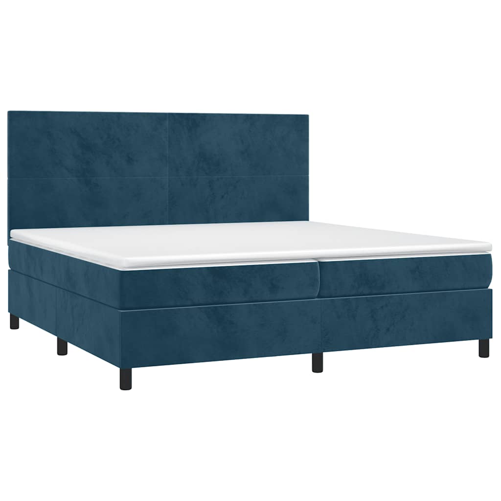 Boxspringbett mit Matratze Dunkelblau 200x200 cm Samt